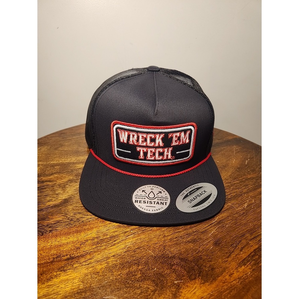 NEW‎ NWOT Hooey NCAA Texas Tech Red Raiders Black Snap Back Cap